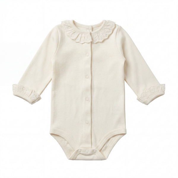 Beige Body Long Sleeve with Peter Pan Collar — AGÜ Baby Spanish baby clothes