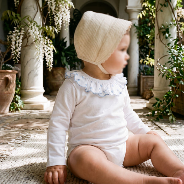 Beige Body with Dots Collar — view 2 — handcrafted in Spain — AGÜ Baby