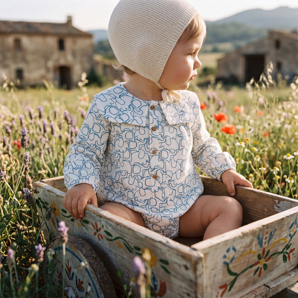 Blue Elephant Romper — AGU Baby