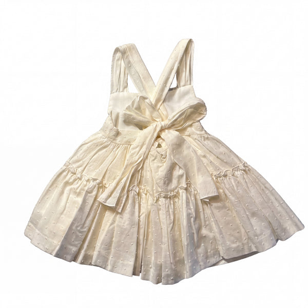 Girls Beige Plumeti Dress — AGU Baby Spanish baby clothes