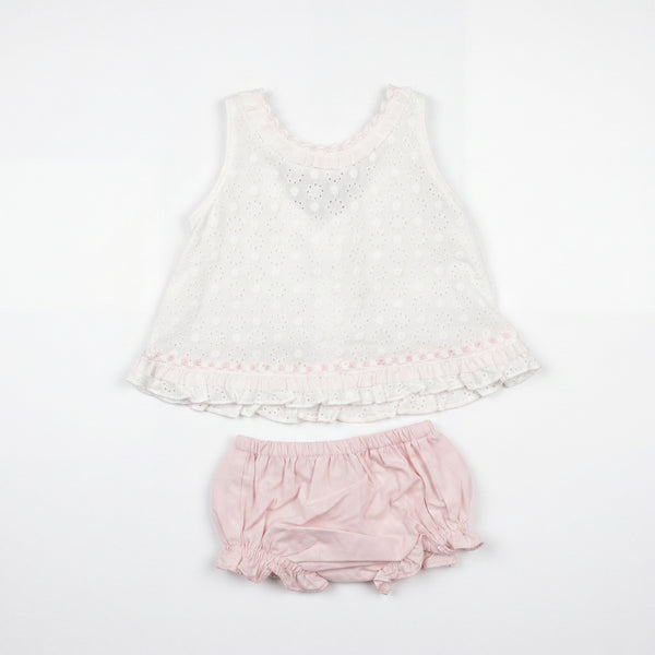 Girls White Blouse & Light Pink Bloomers — AGÜ Baby Spanish baby clothes