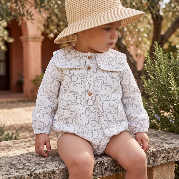 Green Elephant Romper — AGU Baby