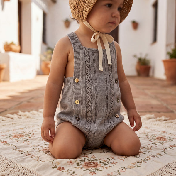 Grey Dot Romper — AGU Baby