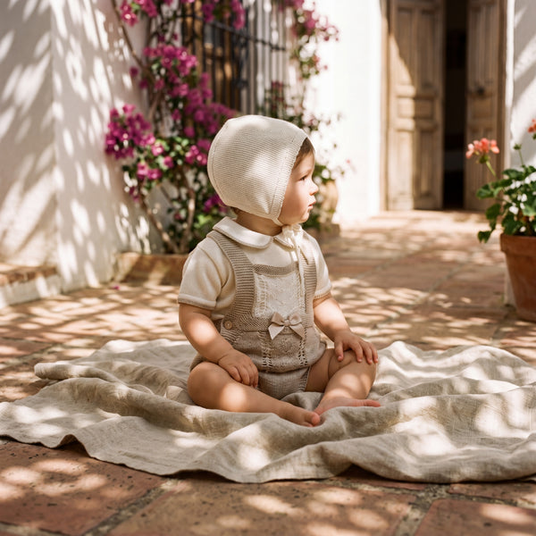Unisex Beige & Camel Shirt and Romper — AGU Baby