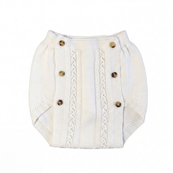 White Bloomer With Buttons — AGU Baby Spanish baby clothes
