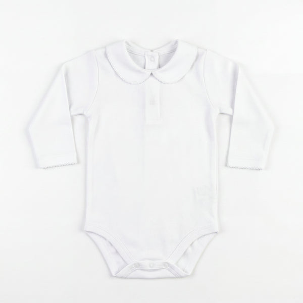 White Body Long Sleeve with Baby Collar — AGÜ Baby Spanish baby clothes