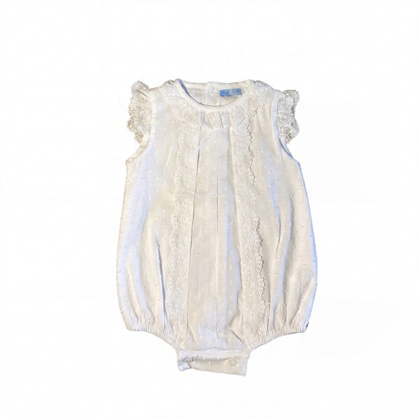 White Lace Plumeti Romper — AGU Baby Spanish baby clothes
