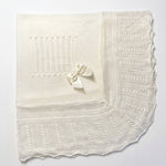 Baby White Stripes With Bow Blanket — AGÜ Baby Spanish baby clothes