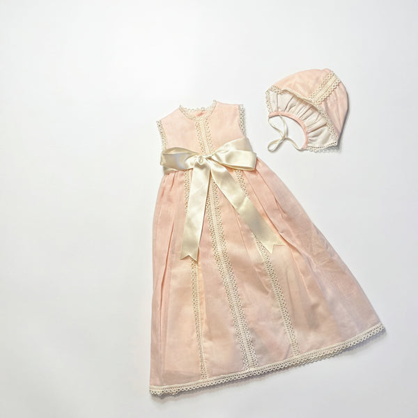 Baton Baptism Light Pink Lace Dress — AGÜ Baby Spanish baby clothes
