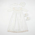 Baton Baptism White and Beige Lace Dress — AGÜ Baby Spanish baby clothes — view 1