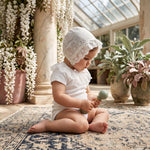 Beige Lace Collar Short Sleeve Bodysuit — view 2 — handcrafted in Spain — AGÜ Baby