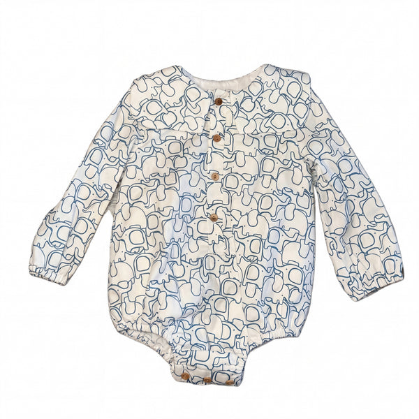 Blue Elephant Romper — AGU Baby Spanish baby clothes