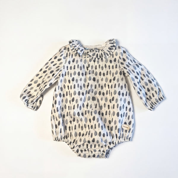 Blue Feathers Romper — AGU Baby Spanish baby clothes