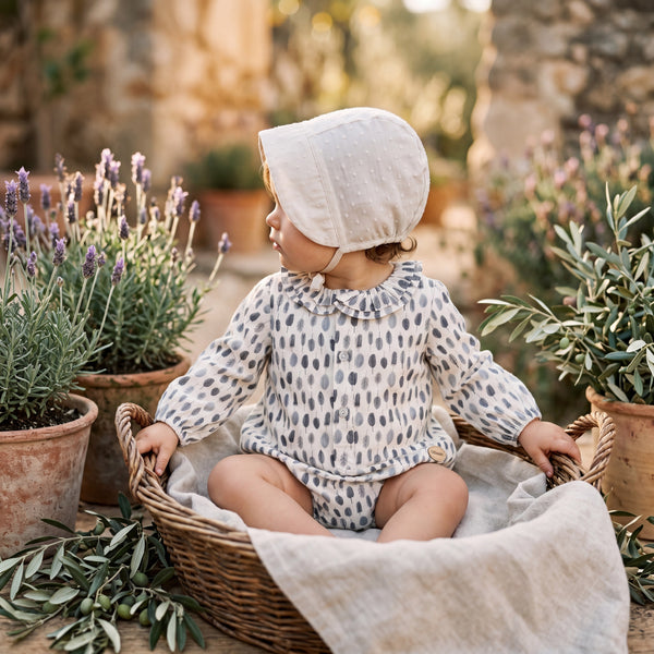 Blue Feathers Romper — AGU Baby