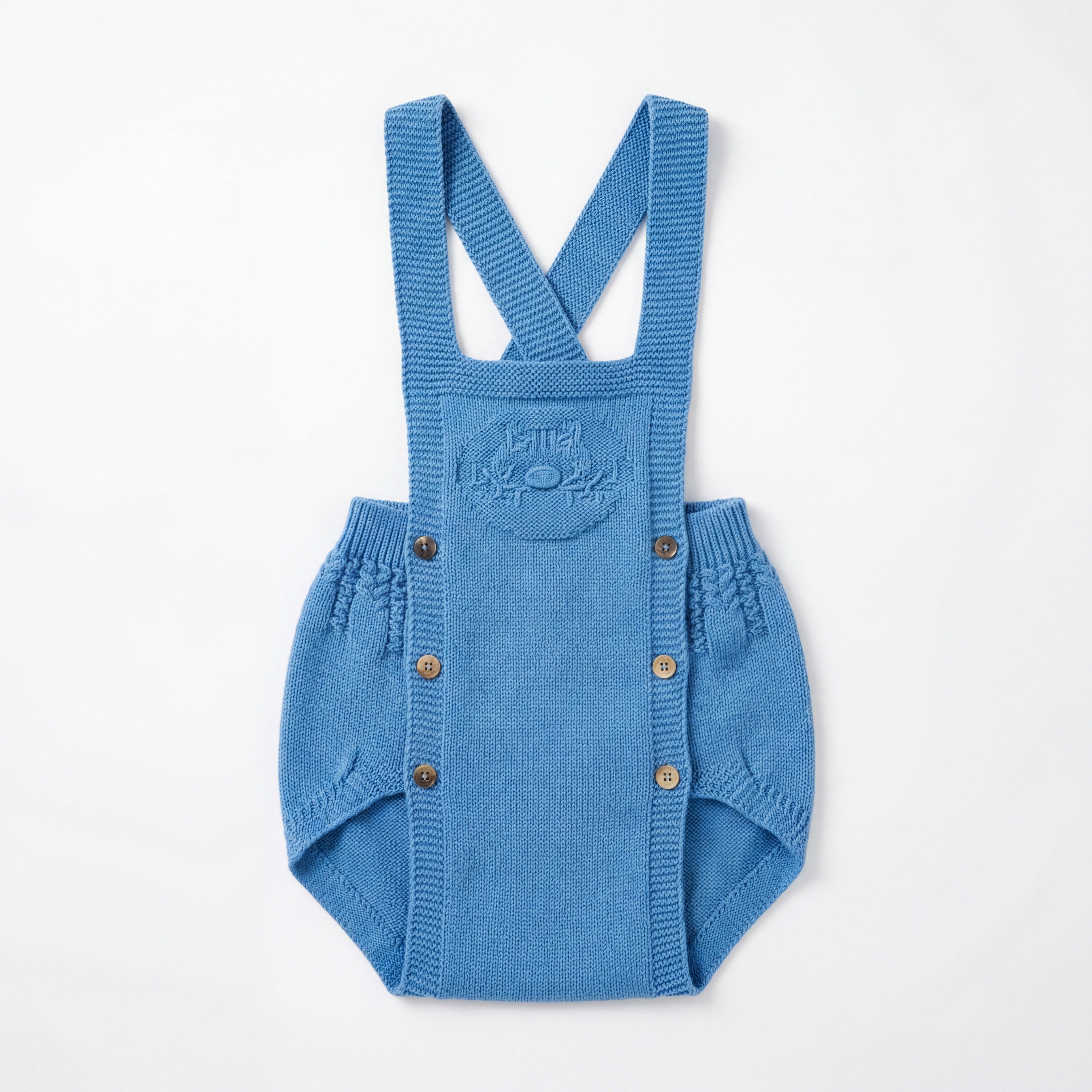 Blue Romper — view 5 — handcrafted in Spain — AGÜ Baby