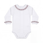 Body Long Sleeve with Burgundy Dots Peter Pan Collar — AGÜ Baby Spanish baby clothes