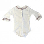 Body Long Sleeve with Burgundy Dots Peter Pan Collar — view 3 — handcrafted in Spain — AGÜ Baby
