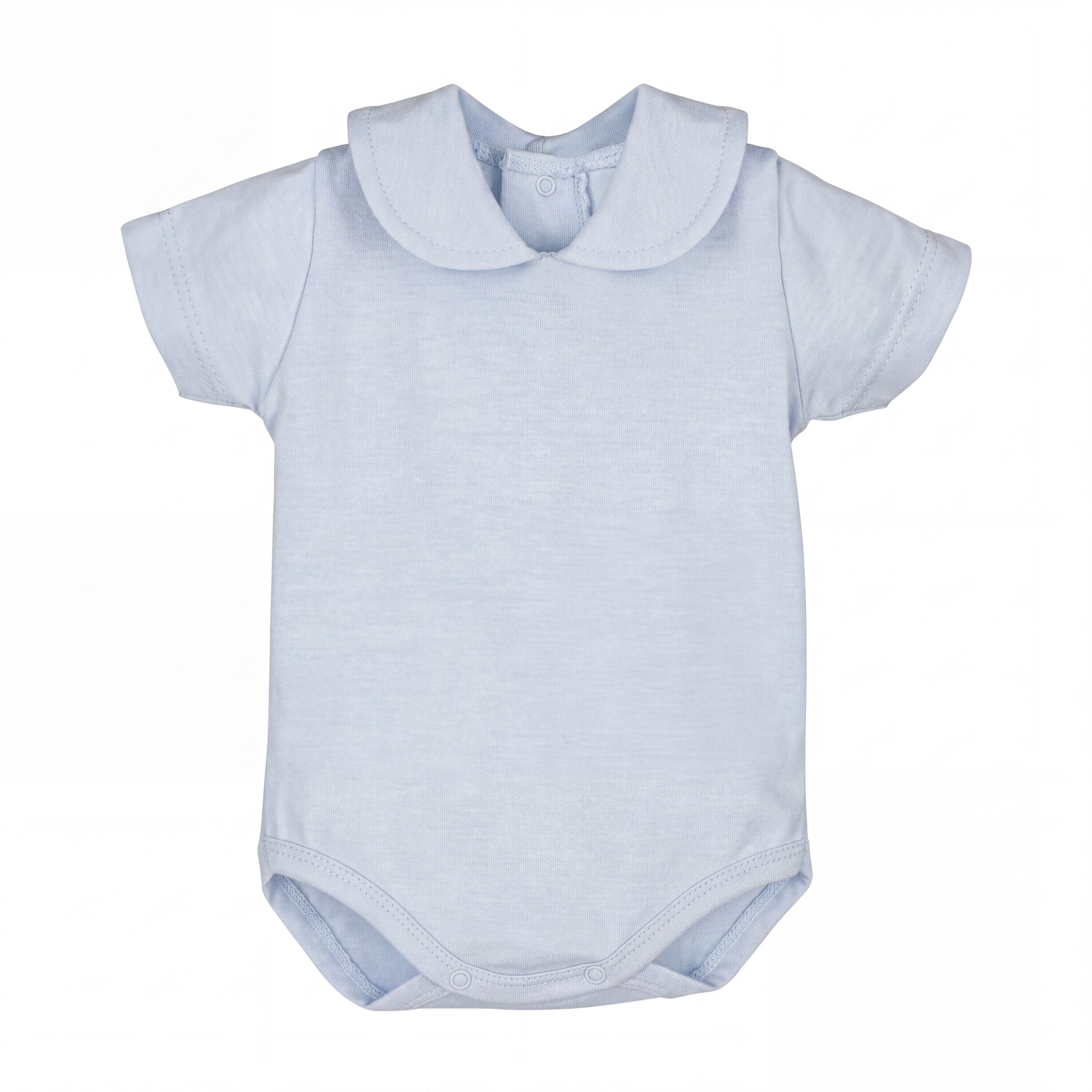 Boys Baby Blue Collar Short Sleeve Bodysuit — AGÜ Baby Spanish baby clothes