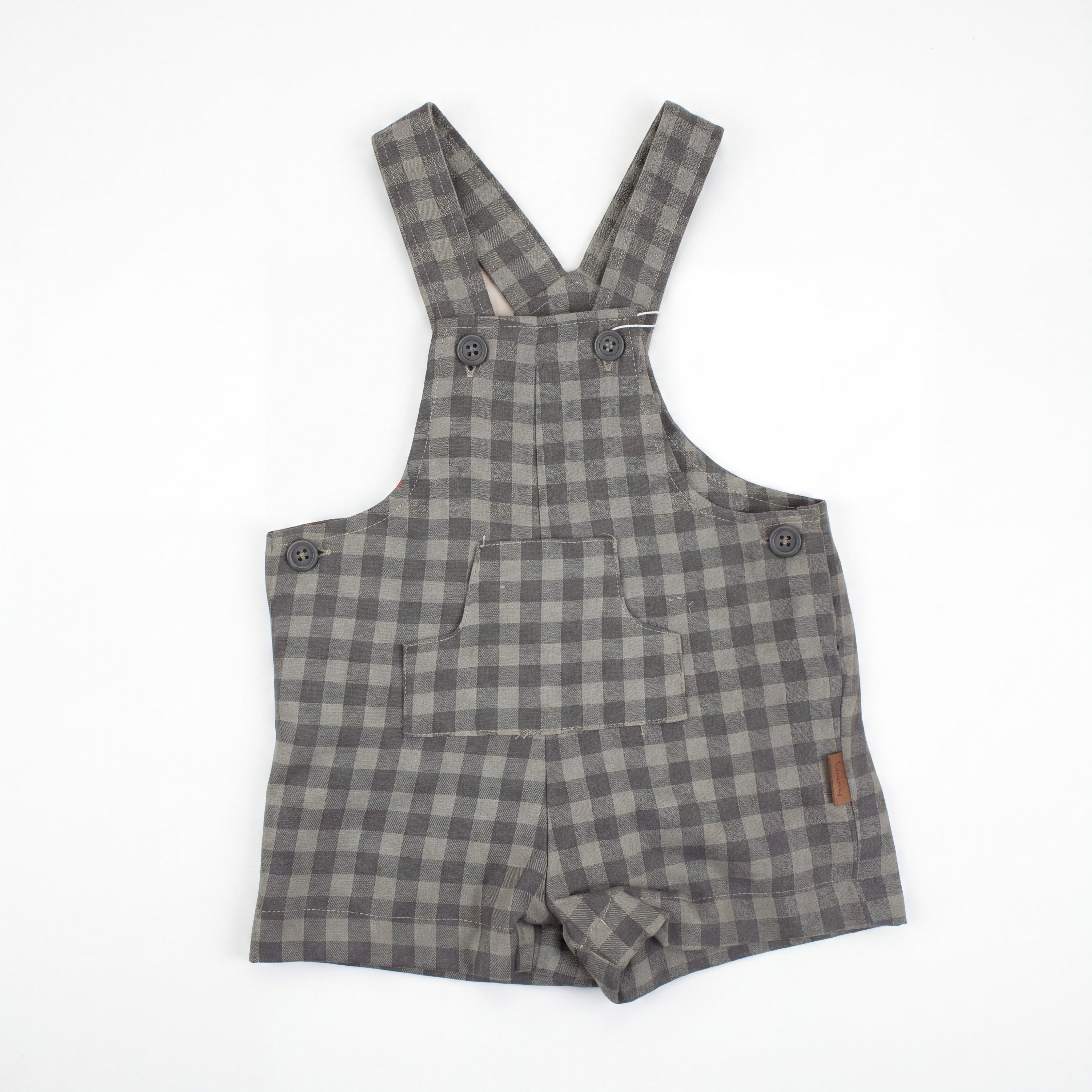 Boys Grey Vichy Overall — AGÜ Baby Spanish baby clothes