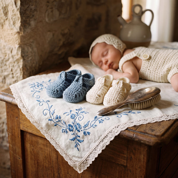 Boys Shoes Knitted One Size — view 2 — handcrafted in Spain — AGÜ Baby