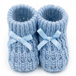 Boys Shoes Knitted with Ribbon Bow 2 - One Size — view 3 — handcrafted in Spain — AGÜ Baby
