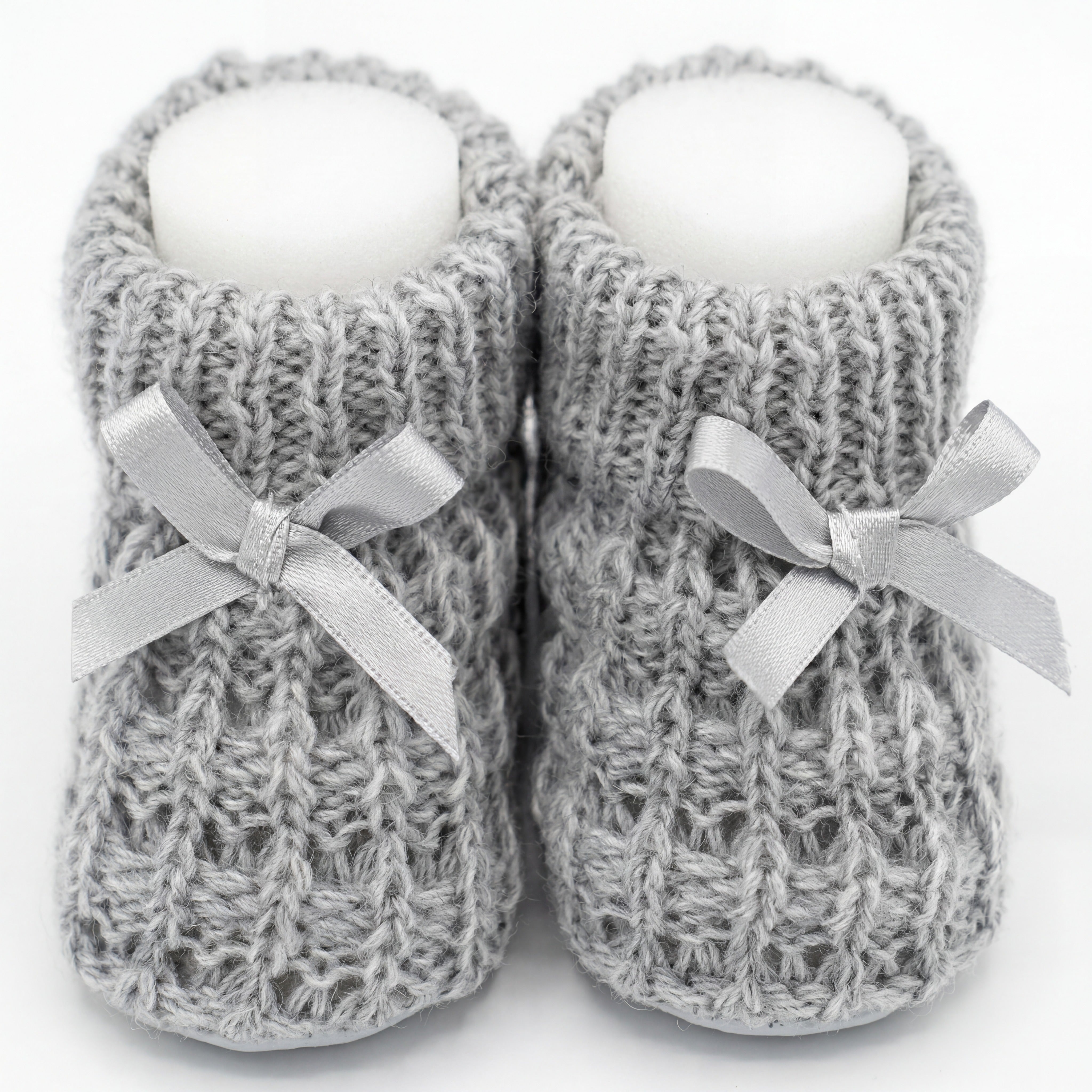 Boys Shoes Knitted with Ribbon Bow 2 - One Size — view 5 — handcrafted in Spain — AGÜ Baby