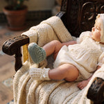 Boys Shoes Knitted with Ribbon Bow One Size — view 2 — handcrafted in Spain — AGÜ Baby