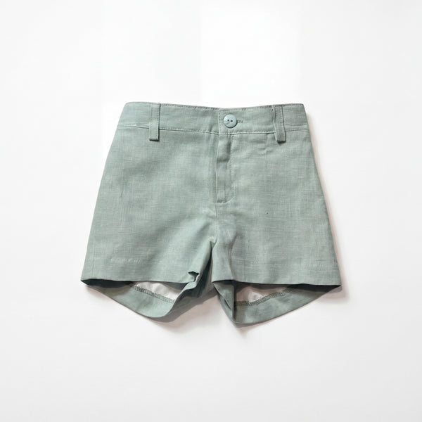 Boys Turquoise Linen Shorts — AGÜ Baby Spanish baby clothes