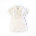 Boys White Plumeti Lace Shirt & White Jam Pants With Braces — view 1