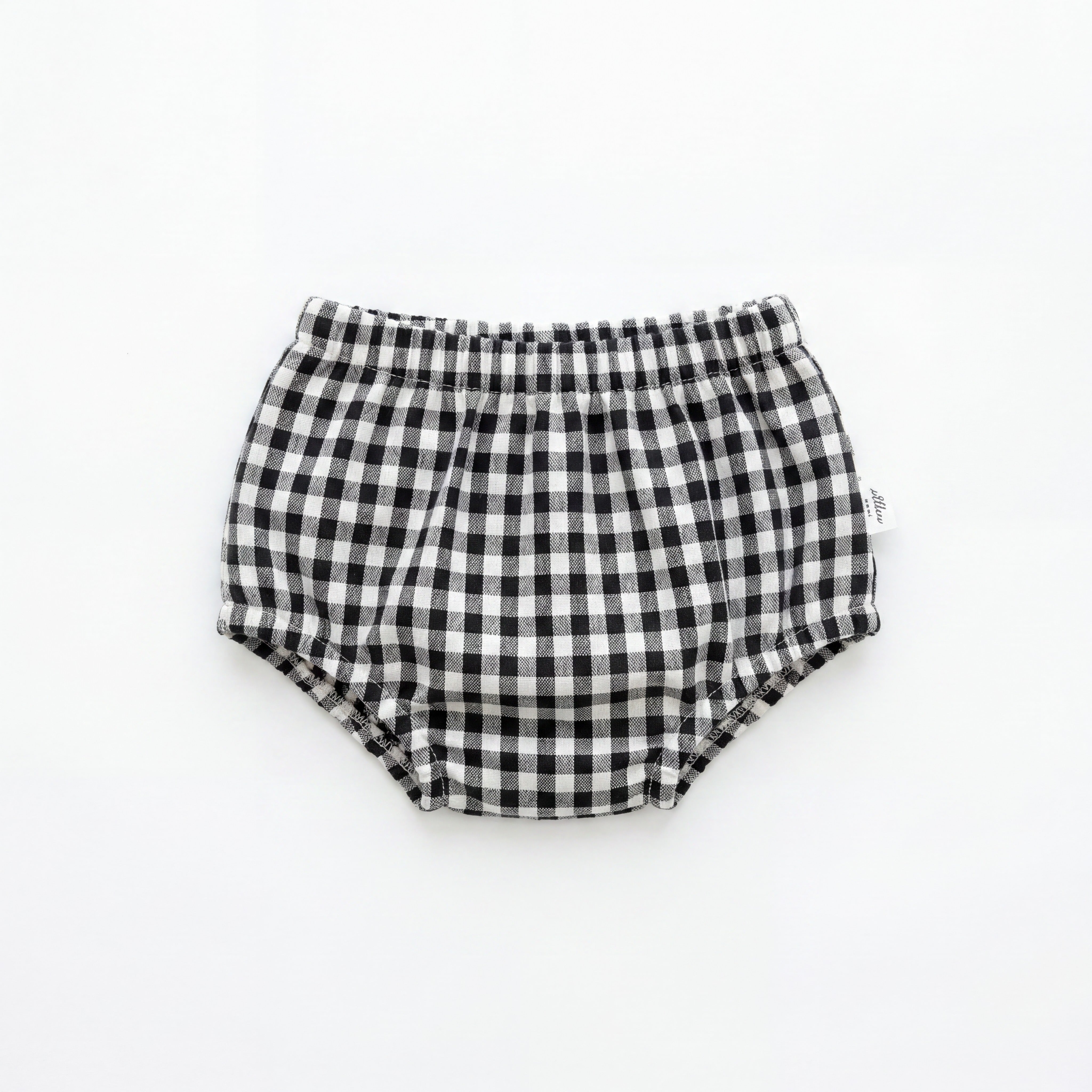Girl Black Vichy Ruffle Bloomer — view 4 — handcrafted in Spain — AGÜ Baby