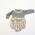 Girl Light Blue Bear Knitted Romper — view 1