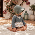 Girl Light Blue Bear Knitted Romper — view 2