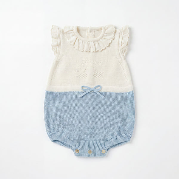 Girl Light Blue Picota Romper — AGÜ Baby Spanish baby clothes