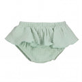 Girl Light Green Ruffled Bambula Bloomer — AGÜ Baby Spanish baby clothes — view 1