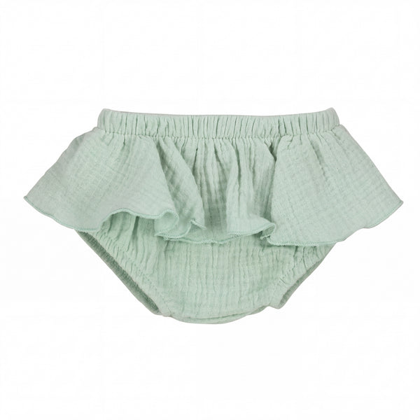 Girl Light Green Ruffled Bambula Bloomer — AGÜ Baby Spanish baby clothes