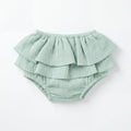 Girl Light Green Ruffled Bambula Bloomer — view 3 — handcrafted in Spain — AGÜ Baby — view 3