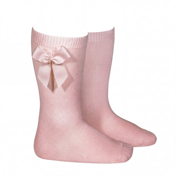 Girl Pink Makeup High Socks with Side Bow — AGÜ Baby Spanish baby clothes