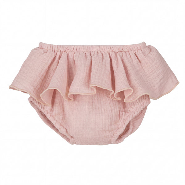 Girl Pink Makeup Ruffled Bambula Bloomer — AGÜ Baby Spanish baby clothes