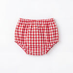 Girl Red Vichy Ruffle Bloomer — view 4 — handcrafted in Spain — AGÜ Baby