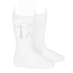 Girl White High Socks with Side Bow — AGÜ Baby Spanish baby clothes