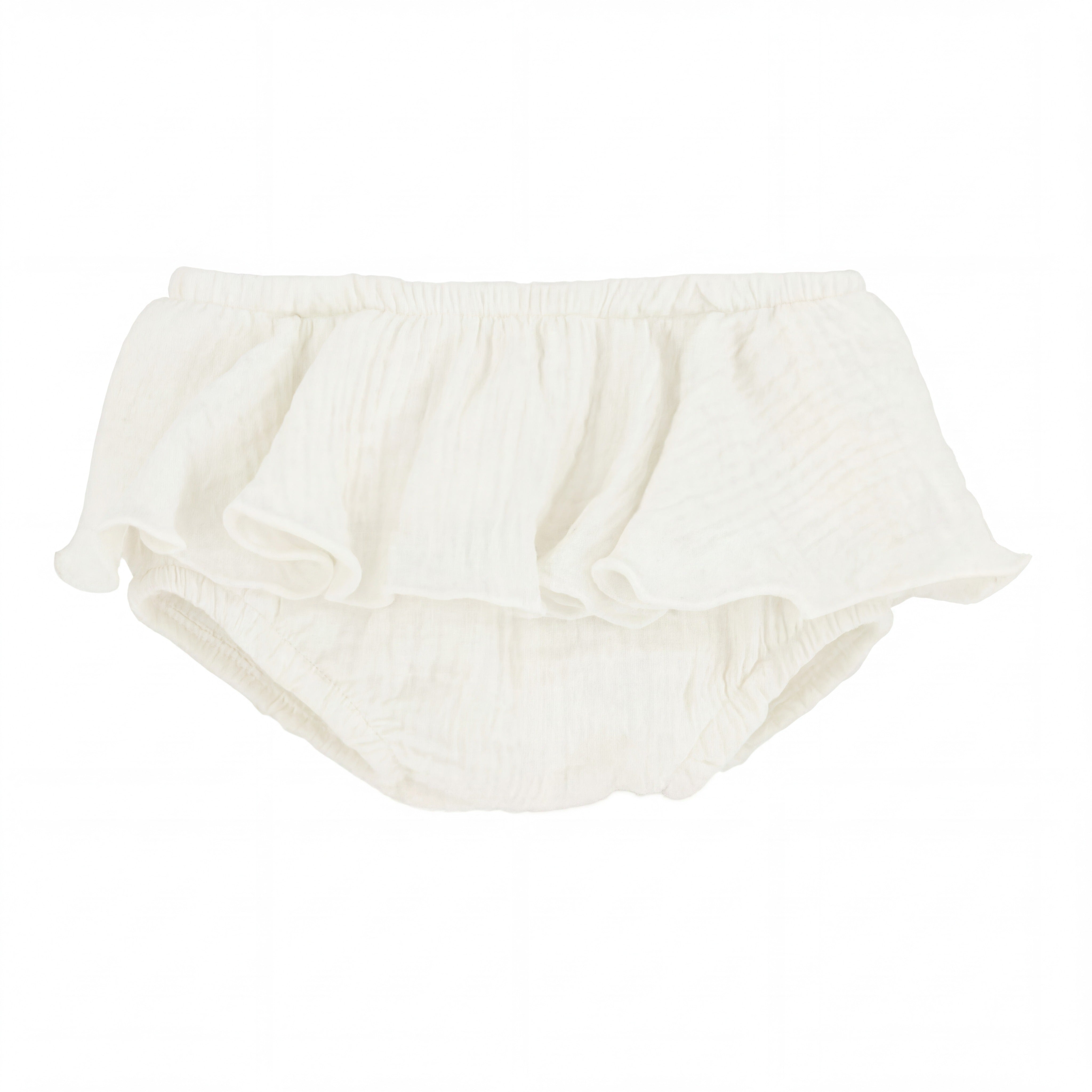 Girl White Ruffled Bambula Bloomer — AGÜ Baby Spanish baby clothes