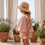 Girls "Alma" Soft Lightweight Blouse & Bloomers — view 2 — handcrafted in Spain — AGÜ Baby