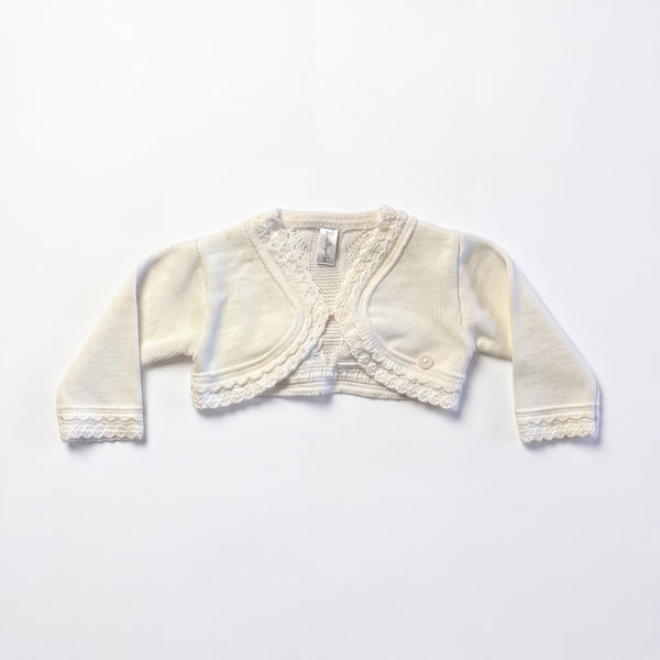 Girls Beige Cropped Cardigan — AGU Baby Spanish baby clothes