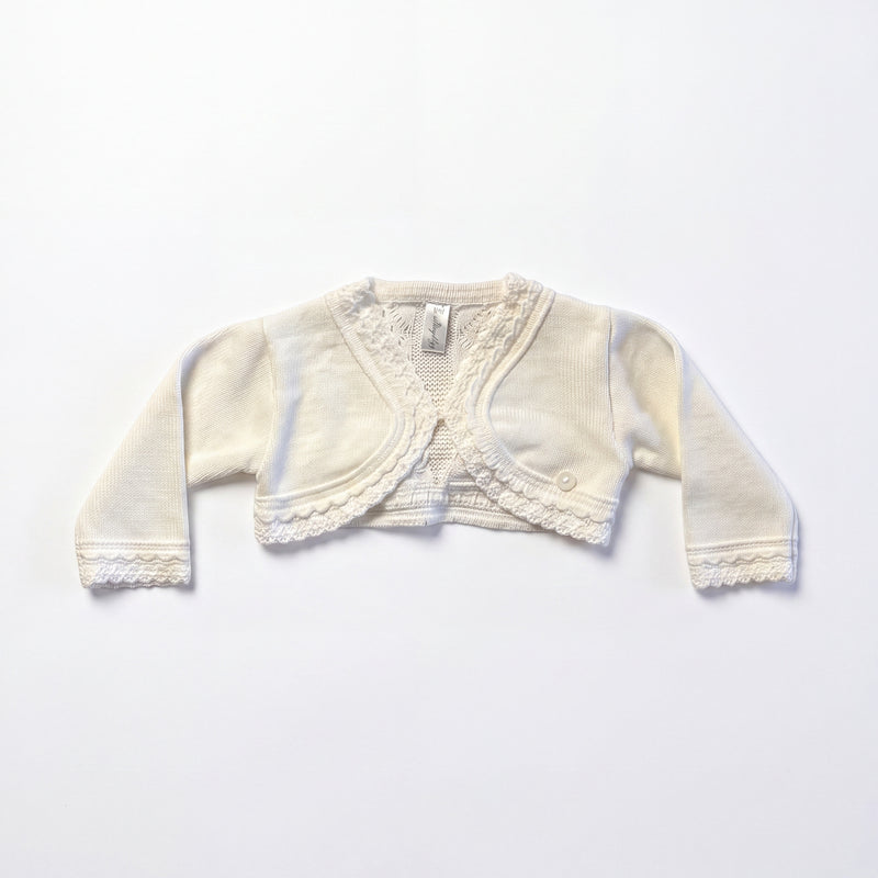 Girls Beige Cropped Cardigan — Girls Baby Clothing — AGU Baby Spanish baby clothes