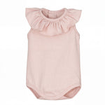 Girls Light Pink Collar Sleeveless Bodysuit — AGÜ Baby Spanish baby clothes