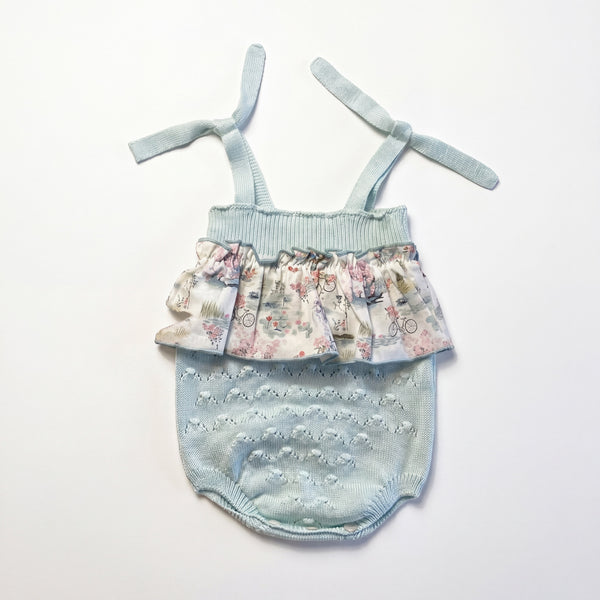 Girls Mint Printed Jumpsuit — AGÜ Baby Spanish baby clothes