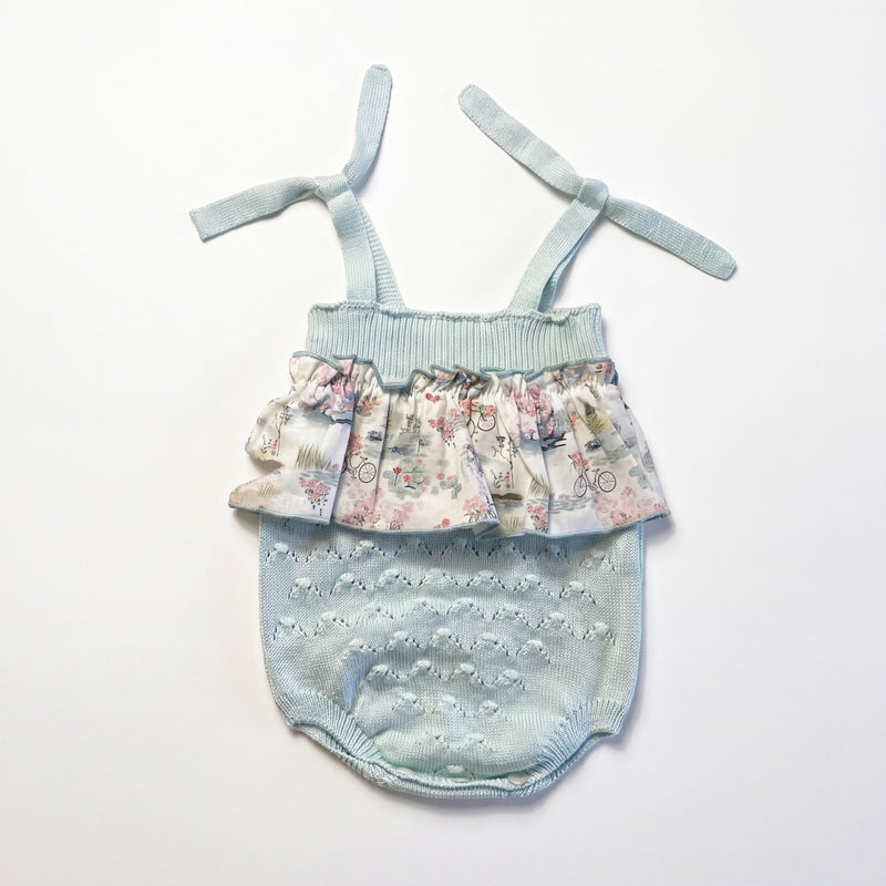 Girls Mint Printed Jumpsuit — AGÜ Baby Spanish baby clothes