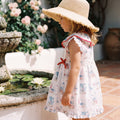 Girls Printed Whales Dress — view 2 — handcrafted in Spain — AGÜ Baby — view 2