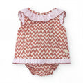 Girls Red Zig Zag Blouse & Bloomers — AGÜ Baby Spanish baby clothes — view 1