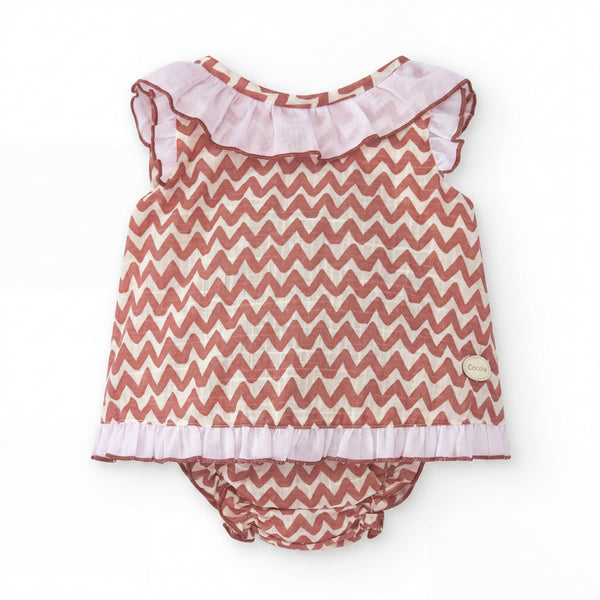 Girls Red Zig Zag Blouse & Bloomers — AGÜ Baby Spanish baby clothes